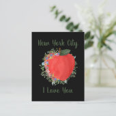 Black New York City I LIEBE YOU Big Apple Postkarte (Stehend Vorderseite)
