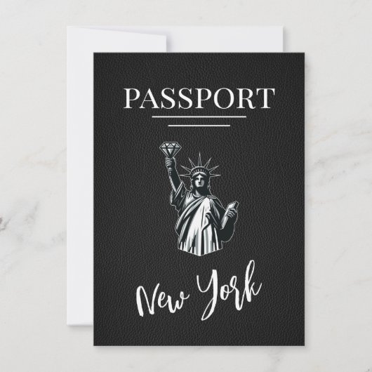 Black New York City Passport Save the Date (Vorderseite)