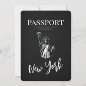 Black New York City Passport Wedding Einladung (Rückseite)