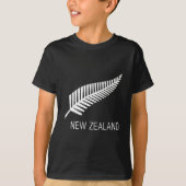 Black New Zealand Fern Shirt Mens Black Proud Kiwi (Vorderseite)