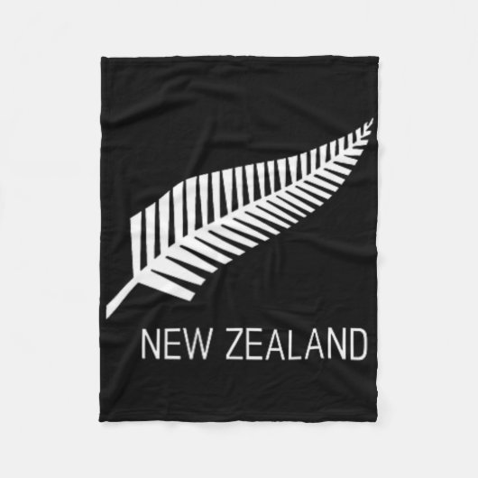 Black New Zealand Fern Shirt Mens Black Proud Kiwi Fleecedecke (Vorderseite)