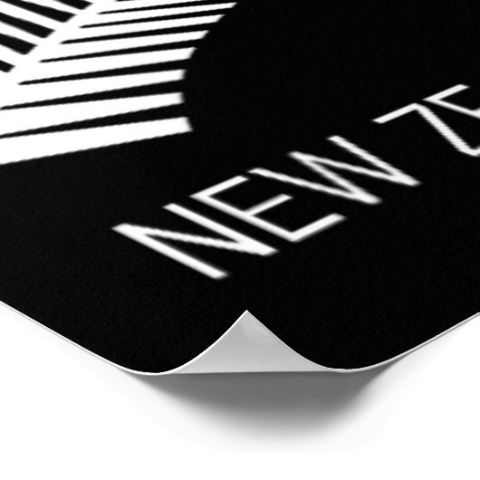 Black New Zealand Fern Shirt Mens Black Proud Kiwi Poster (Ecke)