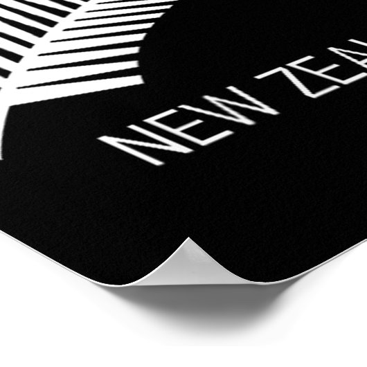 Black New Zealand Fern Shirt Mens Black Proud Kiwi Poster (Ecke)
