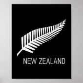 Black New Zealand Fern Shirt Mens Black Proud Kiwi Poster (Vorne)