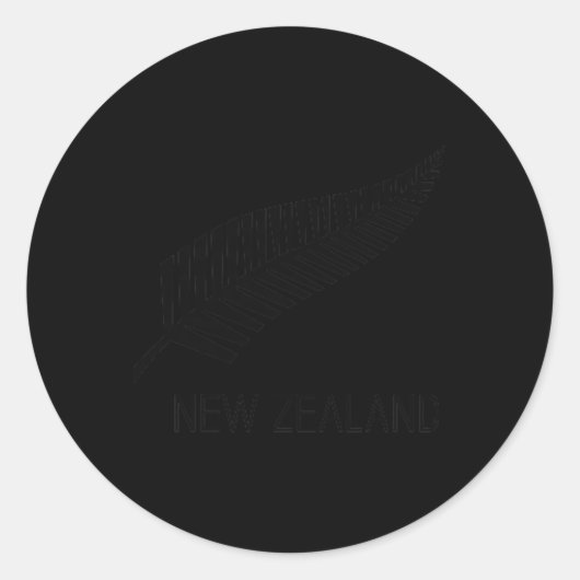 Black New Zealand Fern Shirt Mens Black Proud Kiwi Runder Aufkleber (Vorderseite)