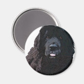 Black Newf Cartoon Magnet (Vorderseite/Rückseite)