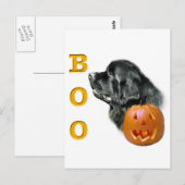 Black Newfundland Boo Postkarte (Vorne/Hinten)
