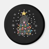 Black Newfundland Dog Christmas Tree Class Magnet (Vorne)