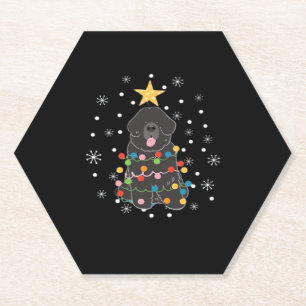 Black Newfundland Dog Christmas Tree Class Untersetzer