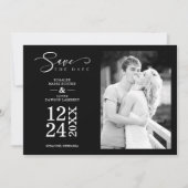 Black Nice Modern Romantic Wedding Photo (Vorderseite)