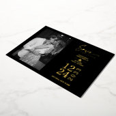 Black Nice Trend Romantic Wedple Foto Folieneinladung (Gedreht)