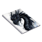 Black Nidhogg Dragon Notebook Watercolor Design Notizblock (Rechte Seite)