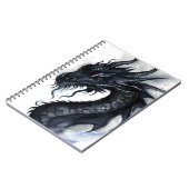Black Nidhogg Dragon Notebook Watercolor Design Notizblock (Linke Seite)