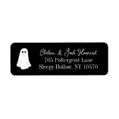 Black Niedlich Friendly Ghost Halloween Rücksendea (Vorne)