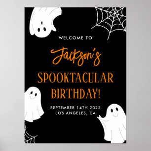 Black Niedlich Ghost Spooky Geburtstag Begrüßungsz Poster