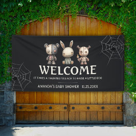 Black Niedlich Halloween Baby Dusche Willkommen Vi Banner