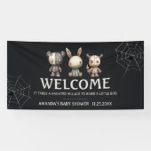 Black Niedlich Halloween Baby Dusche Willkommen Vi Banner (Horizontal)