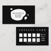 Black Niedlich Minimalistisch Salon Coffee Shop Treuekarte (Vorne/Hinten)