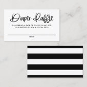 Black Niedlich Modern Calligraphy Diaper Raffekart Visitenkarte (Vorne/Hinten)