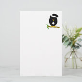 Black Night Owl Design Briefpapier (Stehend Vorderseite)