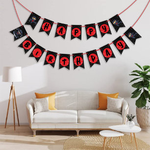 Black Ninja Birthday Party Banner