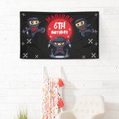 Black Ninja Birthday Party Banner (Insitu)