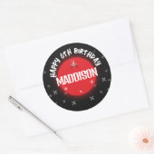 Black Ninja Birthday Party Classic Round Stickers (Umschlag)