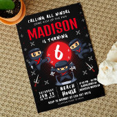 Black Ninja Birthday Party Einladung