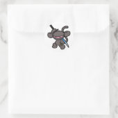 Black Ninja Claw-No Words Runder Aufkleber (Tasche)