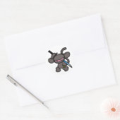 Black Ninja Claw-No Words Runder Aufkleber (Umschlag)