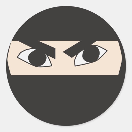 Black Ninja Runder Aufkleber (Vorderseite)