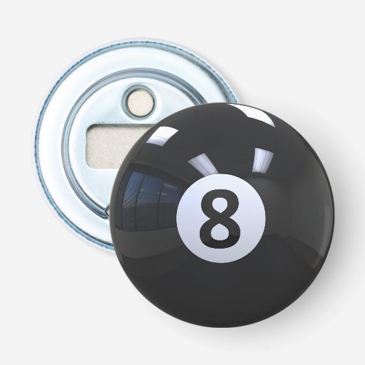 Black No. 8 Billiard Pool Ball Flaschenöffner (Vorderseite)