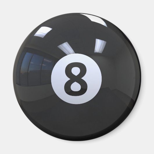 Black No. 8 Billiard Pool Ball Magnet (Vorne)