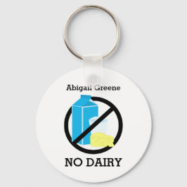 Black No Dairy Allergy Alert Kids Personalized Schlüsselanhänger