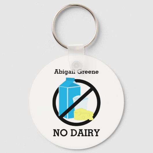 Black No Dairy Allergy Alert Kids Personalized Schlüsselanhänger (Vorderseite)