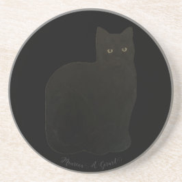 Black Noir Cat Kitten Feline Pet Animal Familiar Getränkeuntersetzer