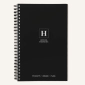 Black Noir Classic Monogram Notizblock (Vorderseite)