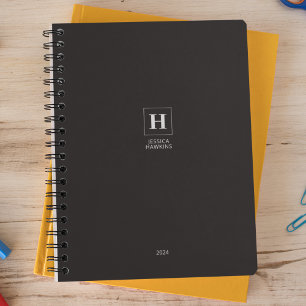 Black Noir Classic Monogram Personal Weekly Planer