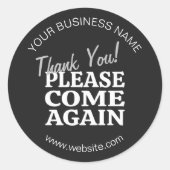 Black Noir Vintag Inspiriert Danke Runder Aufkleber (Vorderseite)