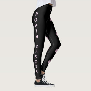 Black North Dakota Staat Blume Wilde Rose Leggings