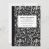 Black Notebook-Lehrer Funny Save the Date Hochzeit Einladung (Vorderseite)
