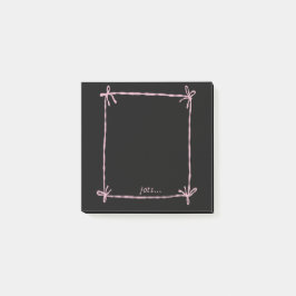 Black Notes with Pink Ribbon Frame Post-it Klebezettel