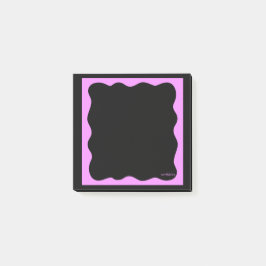 Black Notes with Squiggly Pink Frame  Post-it Klebezettel