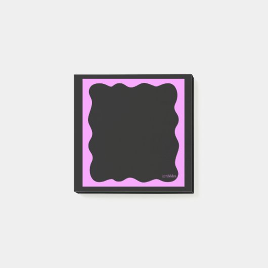 Black Notes with Squiggly Pink Frame Post-it Klebezettel (Vorderseite)