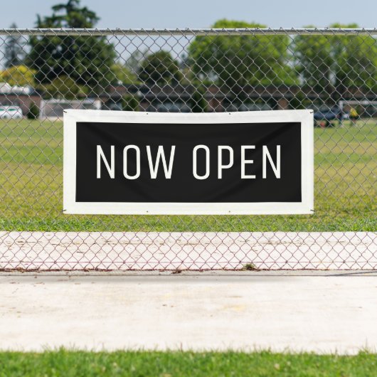 Black Now Open Banner (Insitu)