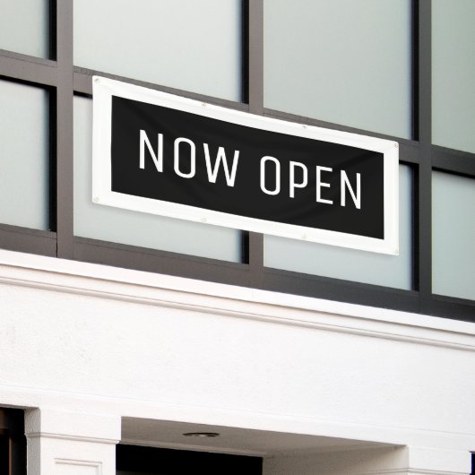 Black Now Open Banner (Äußeres Gebäude)