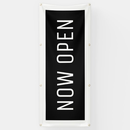 Black Now Open Banner (Vertikal)