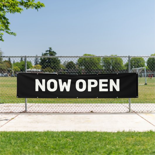 Black Now Open Banner (Insitu)