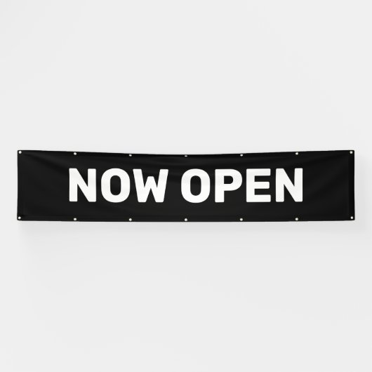 Black Now Open Banner (Horizontal)