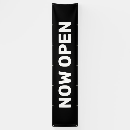 Black Now Open Banner (Vertikal)